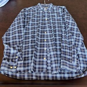 Burberry Blue Plaid Dress Shirt Size XL MENS